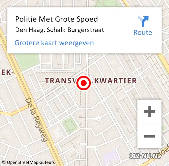 Locatie op kaart van de 112 melding: Politie Met Grote Spoed Naar Den Haag, Schalk Burgerstraat op 2 maart 2024 18:00