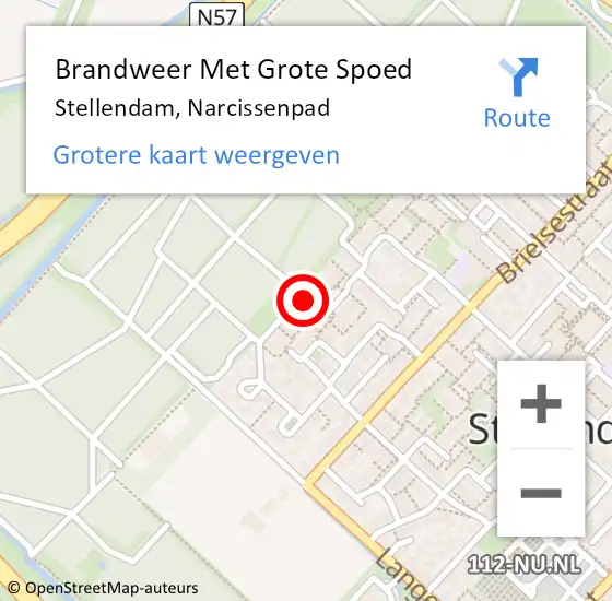 Locatie op kaart van de 112 melding: Brandweer Met Grote Spoed Naar Stellendam, Narcissenpad op 2 maart 2024 19:36