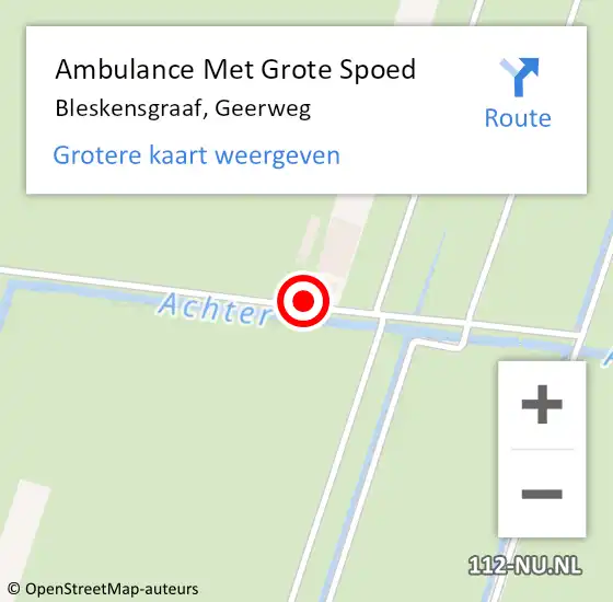 Locatie op kaart van de 112 melding: Ambulance Met Grote Spoed Naar Bleskensgraaf, Geerweg op 2 maart 2024 19:49