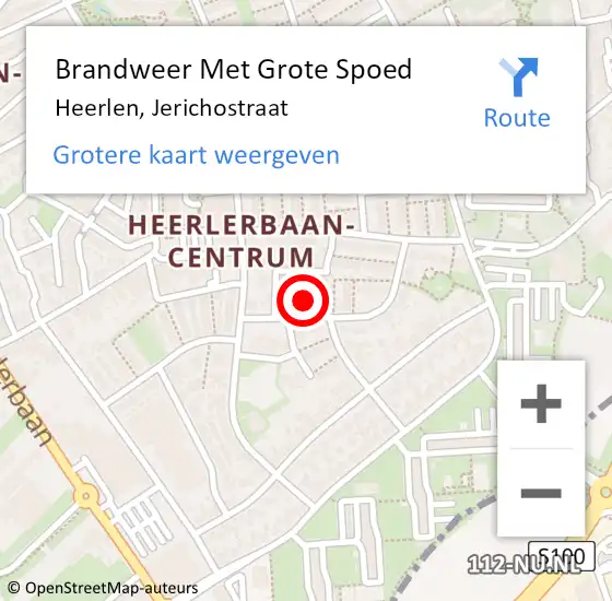 Locatie op kaart van de 112 melding: Brandweer Met Grote Spoed Naar Heerlen, Jerichostraat op 2 maart 2024 20:01