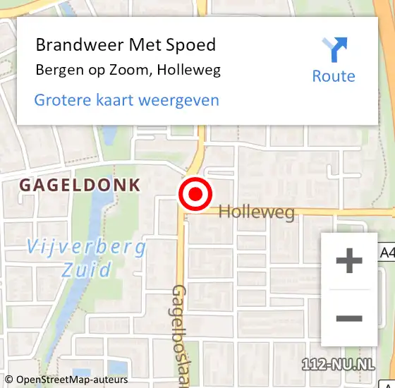 Locatie op kaart van de 112 melding: Brandweer Met Spoed Naar Bergen op Zoom, Holleweg op 2 maart 2024 20:27