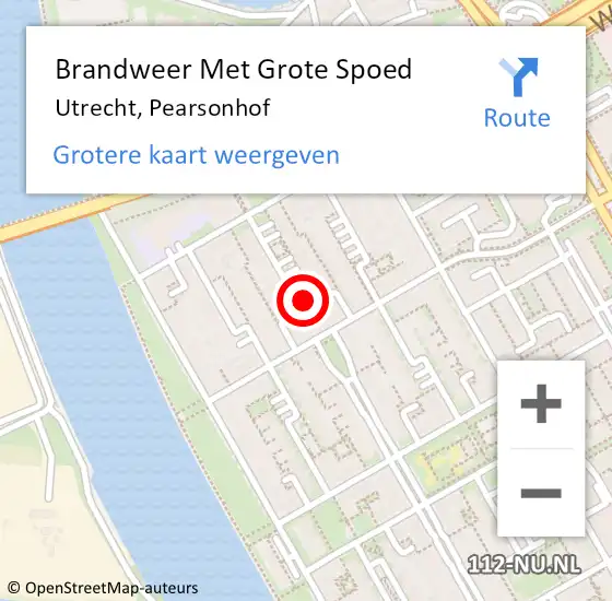 Locatie op kaart van de 112 melding: Brandweer Met Grote Spoed Naar Utrecht, Pearsonhof op 2 maart 2024 20:27