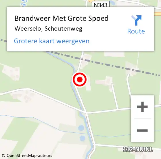 Locatie op kaart van de 112 melding: Brandweer Met Grote Spoed Naar Weerselo, Scheutenweg op 2 maart 2024 20:28