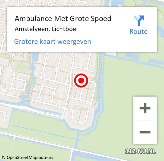 Locatie op kaart van de 112 melding: Ambulance Met Grote Spoed Naar Amstelveen, Lichtboei op 2 maart 2024 20:38