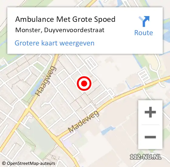 Locatie op kaart van de 112 melding: Ambulance Met Grote Spoed Naar Monster, Duyvenvoordestraat op 2 maart 2024 21:15