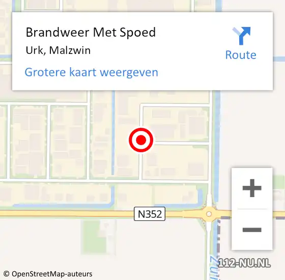 Locatie op kaart van de 112 melding: Brandweer Met Spoed Naar Urk, Malzwin op 27 september 2014 19:51