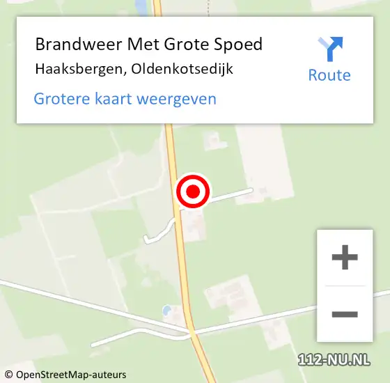 Locatie op kaart van de 112 melding: Brandweer Met Grote Spoed Naar Haaksbergen, Oldenkotsedijk op 2 maart 2024 23:06