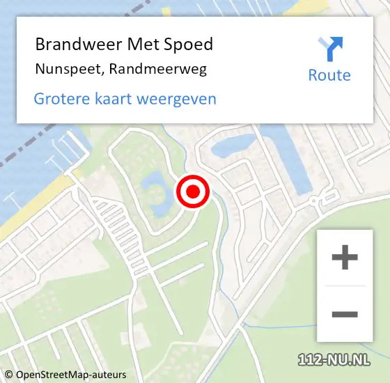Locatie op kaart van de 112 melding: Brandweer Met Spoed Naar Nunspeet, Randmeerweg op 2 maart 2024 23:40