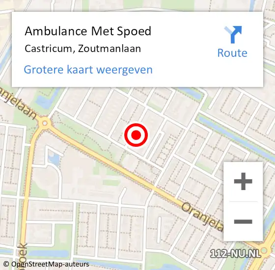 Locatie op kaart van de 112 melding: Ambulance Met Spoed Naar Castricum, Zoutmanlaan op 2 maart 2024 23:58