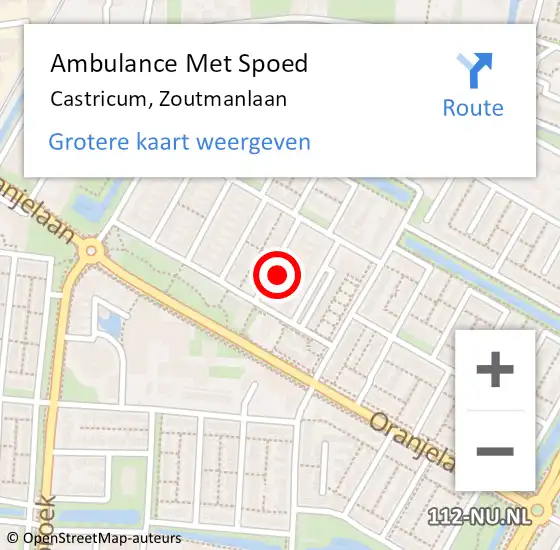 Locatie op kaart van de 112 melding: Ambulance Met Spoed Naar Castricum, Zoutmanlaan op 3 maart 2024 01:07