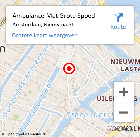 Locatie op kaart van de 112 melding: Ambulance Met Grote Spoed Naar Amsterdam, Nieuwmarkt op 3 maart 2024 01:28