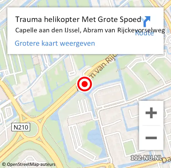 Locatie op kaart van de 112 melding: Trauma helikopter Met Grote Spoed Naar Capelle aan den IJssel, Abram van Rijckevorselweg op 3 maart 2024 01:51
