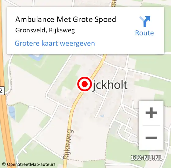 Locatie op kaart van de 112 melding: Ambulance Met Grote Spoed Naar Gronsveld, Rijksweg op 27 september 2014 20:14