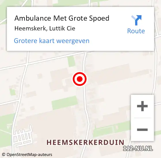 Locatie op kaart van de 112 melding: Ambulance Met Grote Spoed Naar Heemskerk, Luttik Cie op 3 maart 2024 04:31