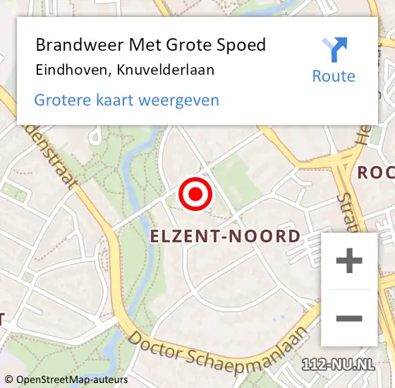 Locatie op kaart van de 112 melding: Brandweer Met Grote Spoed Naar Eindhoven, Knuvelderlaan op 3 maart 2024 07:21