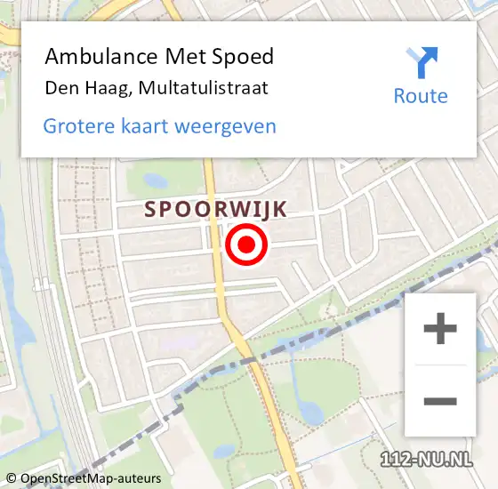 Locatie op kaart van de 112 melding: Ambulance Met Spoed Naar Den Haag, Multatulistraat op 3 maart 2024 07:29