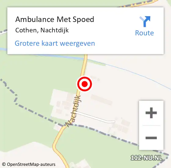 Locatie op kaart van de 112 melding: Ambulance Met Spoed Naar Cothen, Nachtdijk op 27 september 2014 20:33