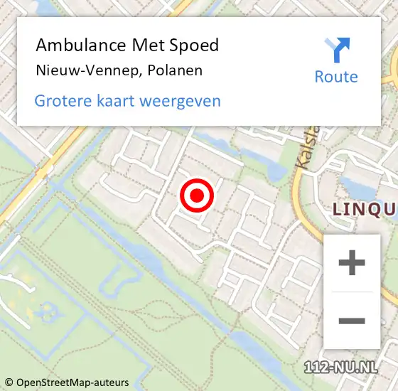 Locatie op kaart van de 112 melding: Ambulance Met Spoed Naar Nieuw-Vennep, Polanen op 3 maart 2024 08:18