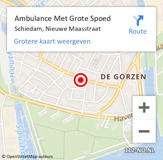 Locatie op kaart van de 112 melding: Ambulance Met Grote Spoed Naar Schiedam, Nieuwe Maasstraat op 3 maart 2024 08:30