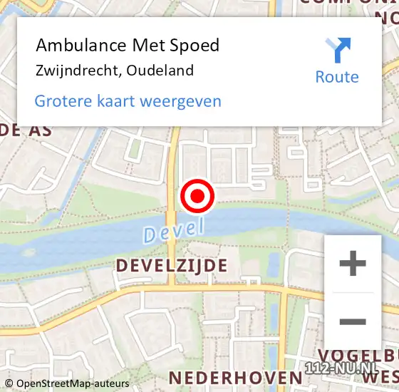Locatie op kaart van de 112 melding: Ambulance Met Spoed Naar Zwijndrecht, Oudeland op 3 maart 2024 08:34
