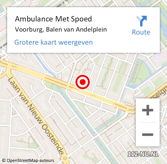 Locatie op kaart van de 112 melding: Ambulance Met Spoed Naar Voorburg, Balen van Andelplein op 3 maart 2024 08:36