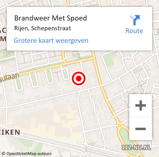 Locatie op kaart van de 112 melding: Brandweer Met Spoed Naar Rijen, Schepenstraat op 3 maart 2024 08:57