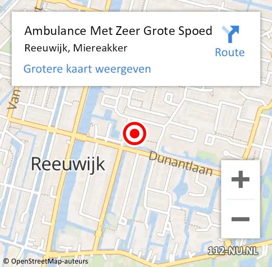 Locatie op kaart van de 112 melding: Ambulance Met Zeer Grote Spoed Naar Reeuwijk, Miereakker op 3 maart 2024 09:26