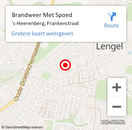 Locatie op kaart van de 112 melding: Brandweer Met Spoed Naar 's-Heerenberg, Frankenstraat op 3 maart 2024 09:39