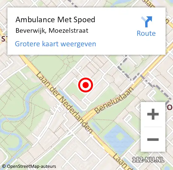 Locatie op kaart van de 112 melding: Ambulance Met Spoed Naar Beverwijk, Moezelstraat op 3 maart 2024 09:48