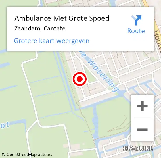 Locatie op kaart van de 112 melding: Ambulance Met Grote Spoed Naar Zaandam, Cantate op 3 maart 2024 10:49