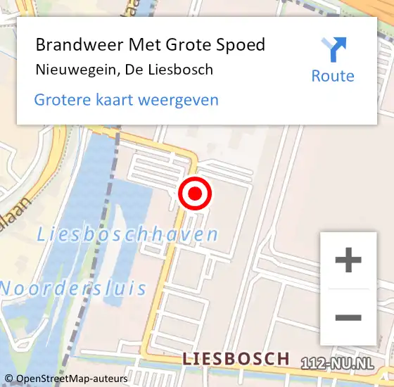 Locatie op kaart van de 112 melding: Brandweer Met Grote Spoed Naar Nieuwegein, De Liesbosch op 3 maart 2024 11:36