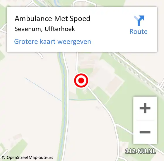 Locatie op kaart van de 112 melding: Ambulance Met Spoed Naar Sevenum, Ulfterhoek op 27 september 2014 20:57