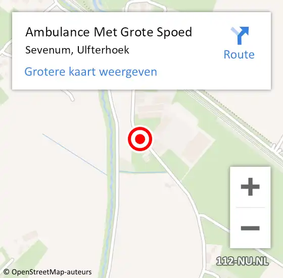 Locatie op kaart van de 112 melding: Ambulance Met Grote Spoed Naar Sevenum, Ulfterhoek op 27 september 2014 20:59