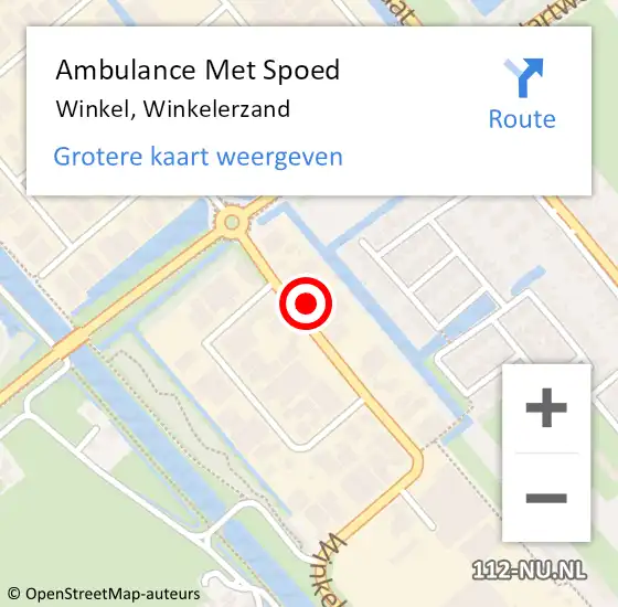 Locatie op kaart van de 112 melding: Ambulance Met Spoed Naar Winkel, Winkelerzand op 3 maart 2024 12:18