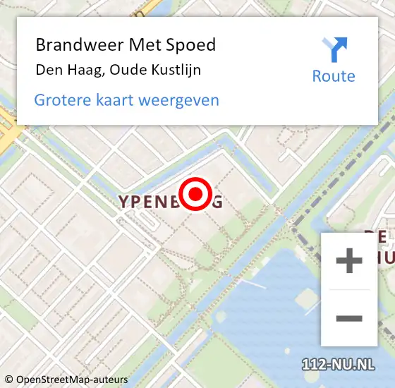 Locatie op kaart van de 112 melding: Brandweer Met Spoed Naar Den Haag, Oude Kustlijn op 3 maart 2024 12:54