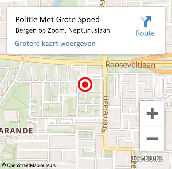 Locatie op kaart van de 112 melding: Politie Met Grote Spoed Naar Bergen op Zoom, Neptunuslaan op 3 maart 2024 12:59