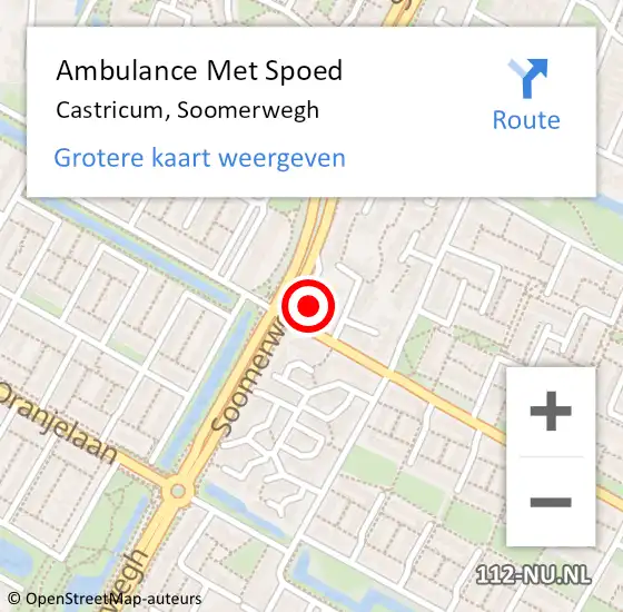Locatie op kaart van de 112 melding: Ambulance Met Spoed Naar Castricum, Soomerwegh op 3 maart 2024 13:22
