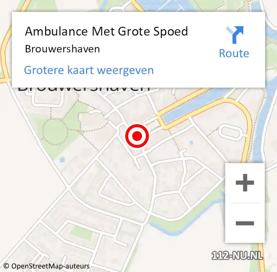 Locatie op kaart van de 112 melding: Ambulance Met Grote Spoed Naar Brouwershaven op 3 maart 2024 13:24