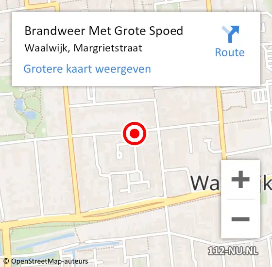 Locatie op kaart van de 112 melding: Brandweer Met Grote Spoed Naar Waalwijk, Margrietstraat op 3 maart 2024 13:34