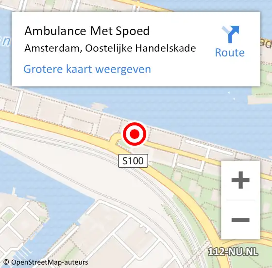 Locatie op kaart van de 112 melding: Ambulance Met Spoed Naar Amsterdam, Oostelijke Handelskade op 3 maart 2024 13:48