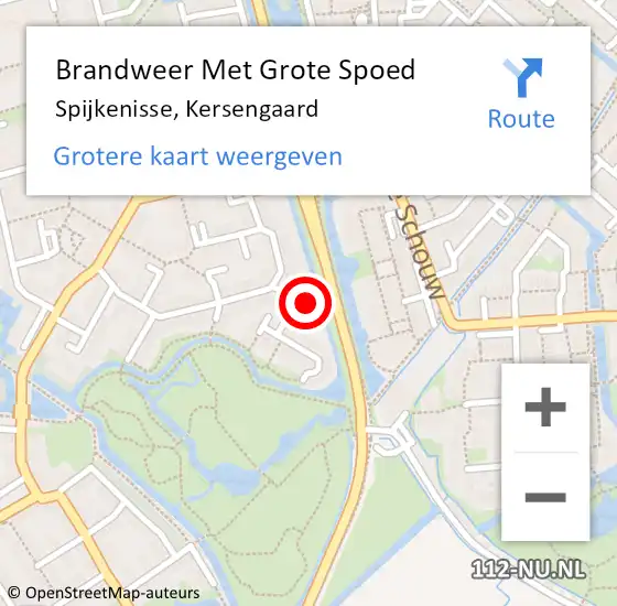 Locatie op kaart van de 112 melding: Brandweer Met Grote Spoed Naar Spijkenisse, Kersengaard op 3 maart 2024 14:06