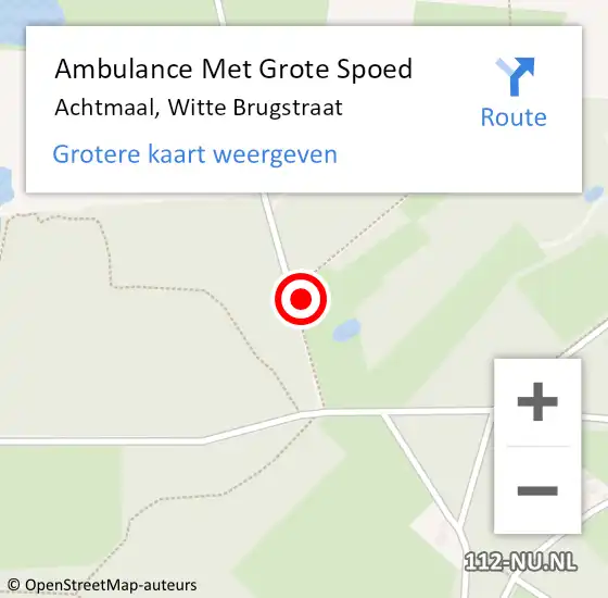 Locatie op kaart van de 112 melding: Ambulance Met Grote Spoed Naar Achtmaal, Witte Brugstraat op 27 september 2014 21:27