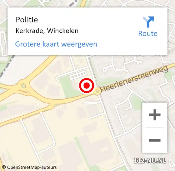 Locatie op kaart van de 112 melding: Politie Kerkrade, Winckelen op 3 maart 2024 14:52