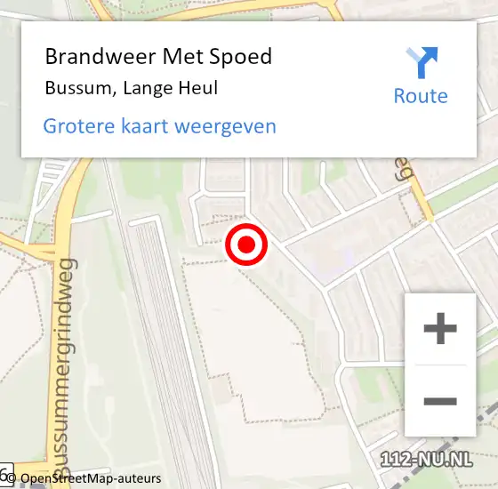 Locatie op kaart van de 112 melding: Brandweer Met Spoed Naar Bussum, Lange Heul op 3 maart 2024 15:09