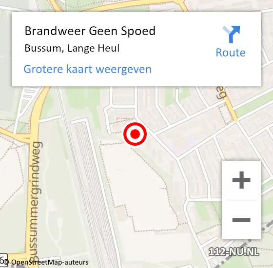 Locatie op kaart van de 112 melding: Brandweer Geen Spoed Naar Bussum, Lange Heul op 3 maart 2024 15:13