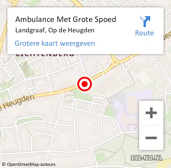 Locatie op kaart van de 112 melding: Ambulance Met Grote Spoed Naar Landgraaf, Op de Heugden op 27 september 2014 21:38