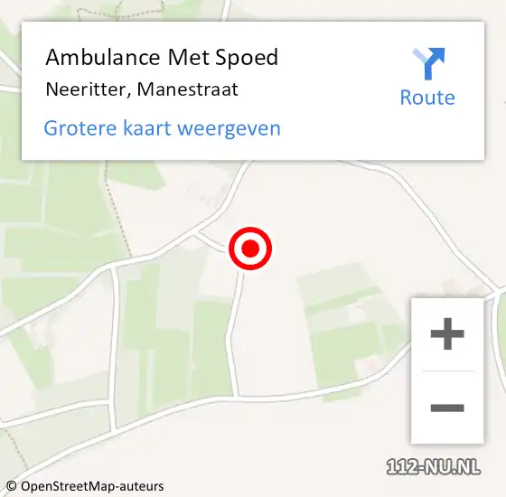 Locatie op kaart van de 112 melding: Ambulance Met Spoed Naar Neeritter, Manestraat op 3 maart 2024 15:41