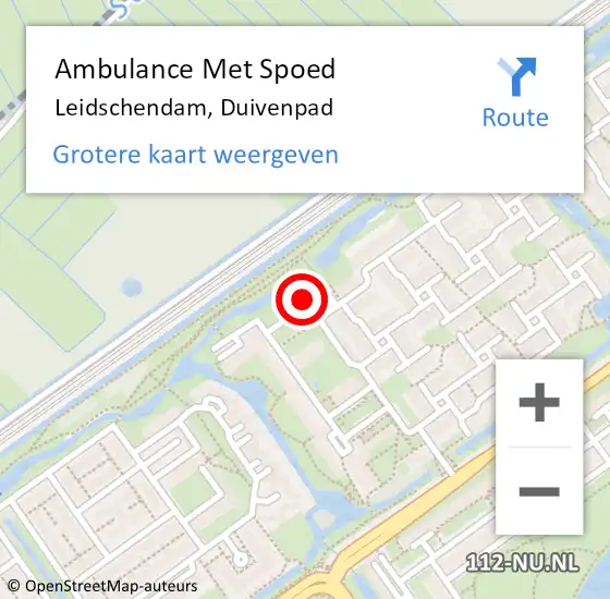 Locatie op kaart van de 112 melding: Ambulance Met Spoed Naar Leidschendam, Duivenpad op 3 maart 2024 15:44