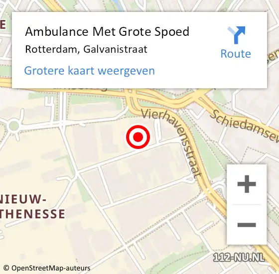 Locatie op kaart van de 112 melding: Ambulance Met Grote Spoed Naar Rotterdam, Galvanistraat op 3 maart 2024 16:00