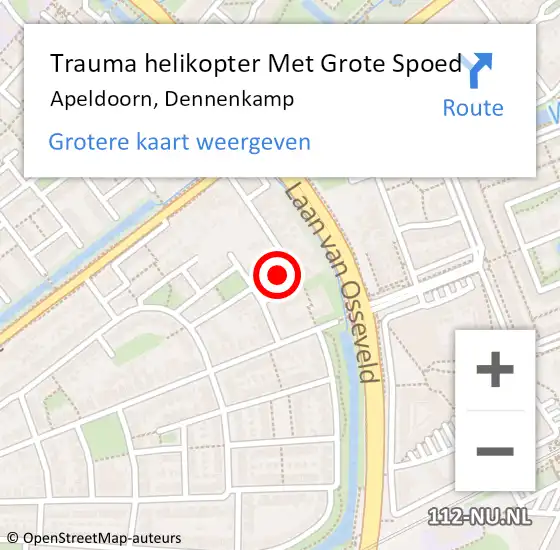 Locatie op kaart van de 112 melding: Trauma helikopter Met Grote Spoed Naar Apeldoorn, Dennenkamp op 3 maart 2024 16:26